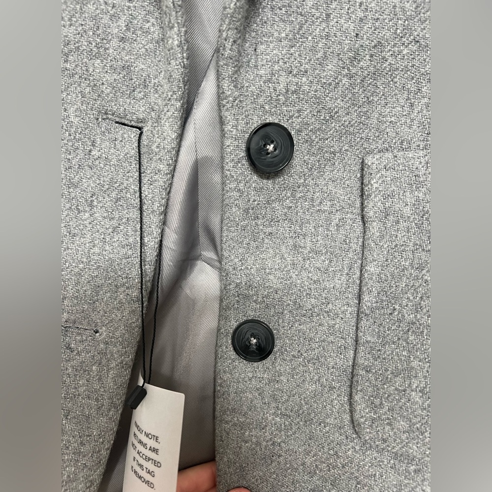 NWT EAVES (Revolve) Shai Manteco Wool Blazer in Light Grey, Size Small - Picture 8 of 11